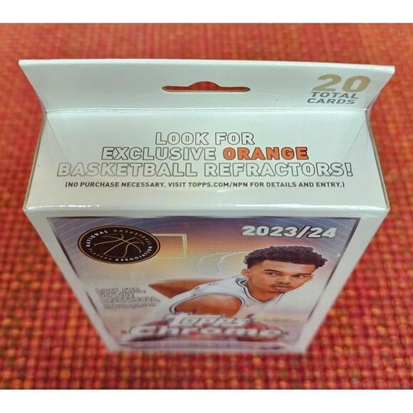 One 2023-24 Topps Chrome Basketball Hanger Box New Sealed 4 Packs NBA Wembanyama - Picture 3 of 8